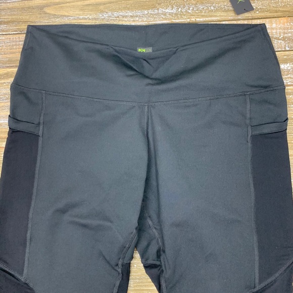 Popflex PinUp Black Capri Mesh Leggings with pockets NWT workout loungewear yoga - Picture 8 of 11